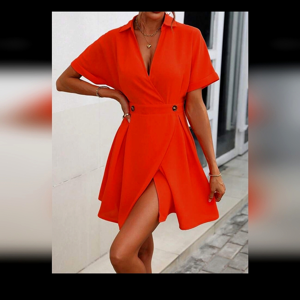 NWOT🧡Orange Collared Mini Dress🧡